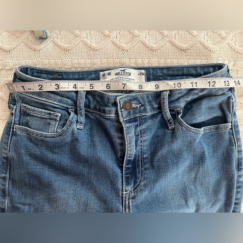 Hollister Curvy High Rise Vintage Style Flare Jeans Stretch Women’s Size 29 - Picture 14 of 15